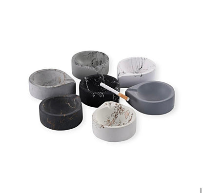 Aschenbecher TROPFEN grau Marmorierung schwarz